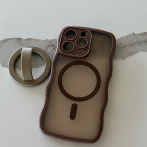 Brown MagSafe Phone Case with Ring Holder